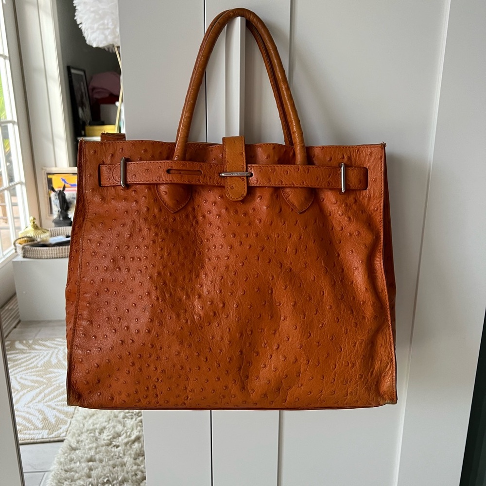 Orange leather Furla bag